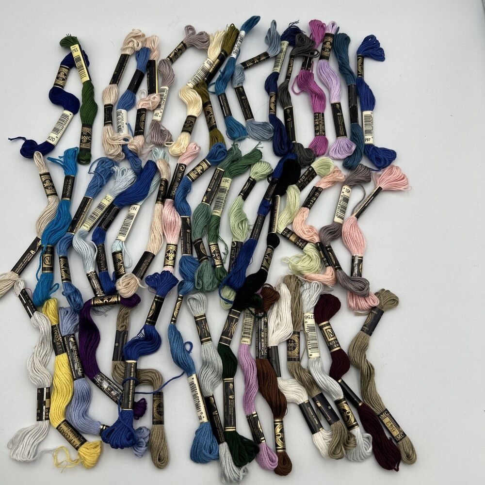 Lot/50 Embroidery Floss Skeins Cotton Cross Stitch Thread Craft Colors Mix NOS